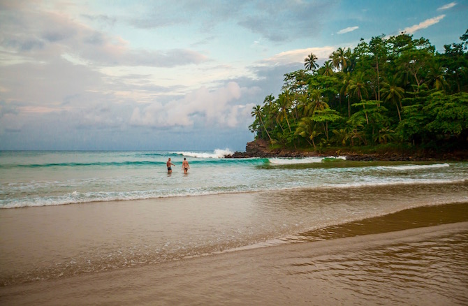 Talalla, one of the beautiful beaches in south-west Sri Lanka - and not a bad wave on its day either!